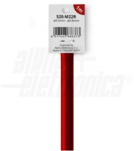 GUAINA TERMORESTRINGENTE ROSSA 2:1 DIAMETRO 9,5mm BARRA DA 1MT