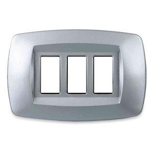 PLACCA ARGENTO IN PLASTICA 3 POSTI BTICINO MAGIC
