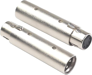ADATTATORE DMX 110OHM DA XLR 3 PIN MASCHIO A XLR 5 PIN FEMMINA IN METALLO ARGENTO THOMANN