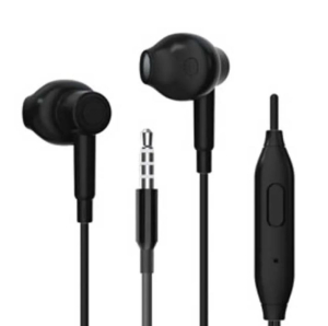 AURICOLARI STEREO IN EAR TASTO RISPOSTA MICROFONO JACK 3,5mm FILO 1,2MT NERI