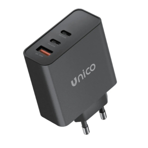 CARICATORE DA MURO PRESA USB/A QC3.0 + 2X TYPE-C 5VDC PD 65W NERO