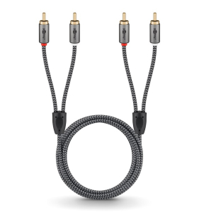 CAVO TELATO ALTA QUALITA' DA 2X RCA MASCHIO A 2X RCA MASCHIO PLACCATO ORO 0,5MT GOOBAY