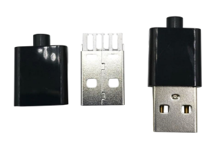 SPINA USB/A CORTA VOLANTE A SALDARE CON PASSACAVO MAX 2A NERA