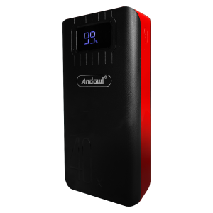 POWERBANK 40000mAh DISPLAY 2xUSB/A+TYPE-C+LIGHTNING+MICROUSB 5V 2,1A ROSSO-NERA