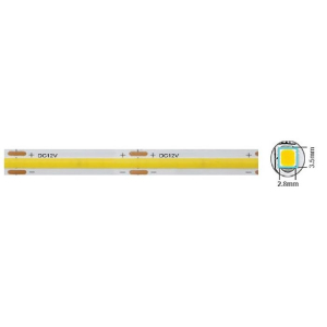 STRISCIA LED COB 12VDC 4000K 12W/MT 320LED/MT 1320LM/MT 140° IP20 TAGLIO 3CM VITO AL METRO