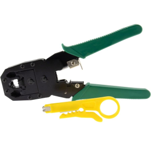 PINZA CRIMPATRICE PER SPINE MODULARI RJ45 RJ11 RJ12 A 4P/6P/8P + SPELA FILI