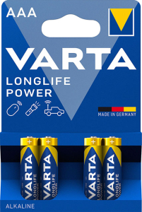 BATTERIA 4 MINISTILO AAA LR03 ALCALINA 1,5V LONGLIFE POWER VARTA
