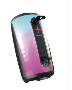 SPEAKER BLUETOOTH 5.3 CILINDRO RICARICABILE TYPE-C AUX EFFETTI LUMINOSI 10W NERA