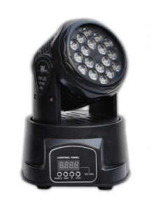 TESTA MOBILE PROIETTORE LED RGB 18X3W DMX DISPLAY 220VAC