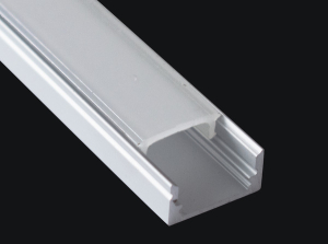 PROFILO ALLUMINIO PER STRISCIA LED COPERTURA SATINATA L17,1xH8,5mm DISSIPAZIONE 20W/mt 2MT