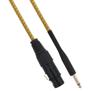 CAVO AUDIO XLR FEMMINA JACK 6,35mm MASCHIO MONO TELATO 1,5mt