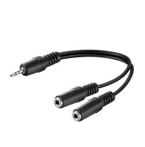 CAVO SDOPPIATORE 1 SPINA JACK 3,5mm STEREO 2 PRESE JACK 3,5mm STEREO 0,20MT