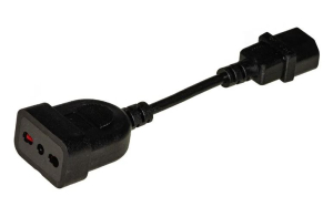 CAVO ADATTATORE DA SPINA C14 VDE A PRESA BIPASSO 220VAC 10A/16A 20cm