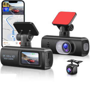 DASH CAM ANTERIORE POSTERIORE 170° DISPLAY 2" 5MP 4K G-SENSOR GPS TF MAX 128GB 5VDC/12VDC