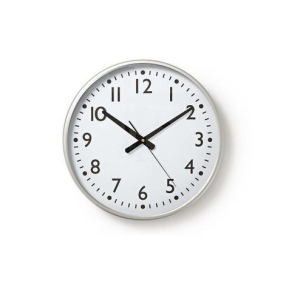 OROLOGIO DA PARETE IN PLASTICA DIAMETRO 38cm BIANCO/ARGENTO NEDIS