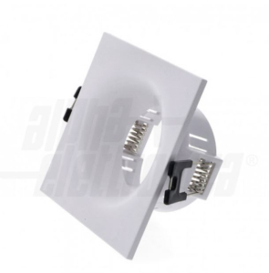 GHIERA AD INCASSO QUADRATA 86x86mm PER FARETTI LED GU10 BIANCO FORO 70mm