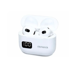 AURICOLARI ON EAR BLUETOOTH 5.3 32OHM DISPLAY CUSTODIA 200mAh+2x25mAh BIANCHI AIWA