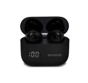 AURICOLARI ON EAR BLUETOOTH 5.3 32OHM DISPLAY CUSTODIA 200mAh+2x25mAh NERI AIWA