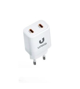 CARICATORE DA MURO 2X TYPE-C PD 20W BIANCO
