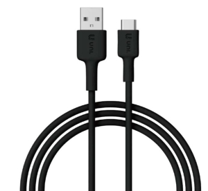 CAVO DA SPINA USB/A A SPINA TYPE-C PER RICARICA RAPIDA MAX 3A 60W 1mt NERO