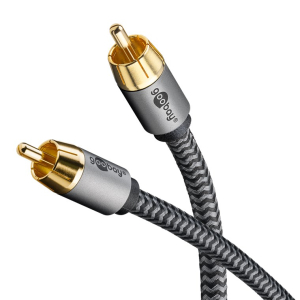 CAVO TELATO DA RCA MASCHIO A RCA MASCHIO PLACCATO ORO 10mt GOOBAY