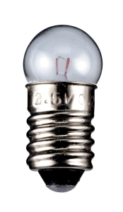 LAMPADINA SFERICA IN VETRO E10 4,5V 100mA 0,45W