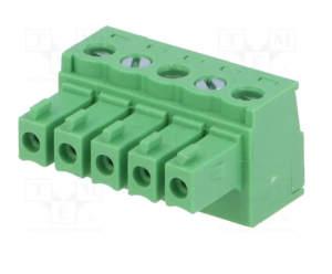 CONNETTORE MORSETTO A VITE A INNESTO 5 PIN PASSO 3,81 AWG 28-16 MASCHIO