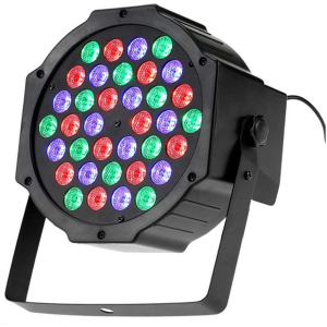 ILLUMINATORE PAR SLIM 2WX36 LED RGBW DMX512 7CH STAFFA TELECOMANDO 72W 220VAC