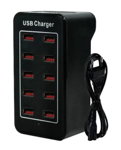 CARICABATTERIE HUB USB 10 PORTE FAST CHARGER 50W