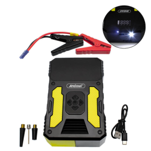 BOOSTER JUMPER AVVIATORE EMERGENZA AUTO 12V 150Ah PICCO 1000A+TORCIA+COMPRESSORE ARIA