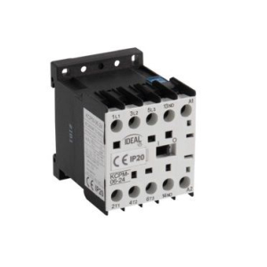 MINI CONTATTORE DI POTENZA 3P + 1 CONTATTO N.O. DIN 24VAC 6A 1,5-3KW