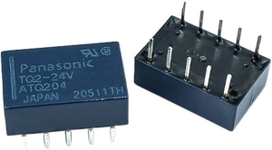 RELE' BOBINA 24VDC 150mW 2 SCAMBI 125VAC 0,5A H5XL14XP9mm DPDT TQ2-24V