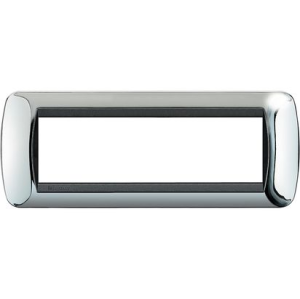 PLACCA ARGENTO IN PLASTICA 7 POSTI BTICINO LIVING