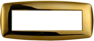 PLACCA ORO LUCIDO IN PLASTICA 7 POSTI BTICINO LIVING