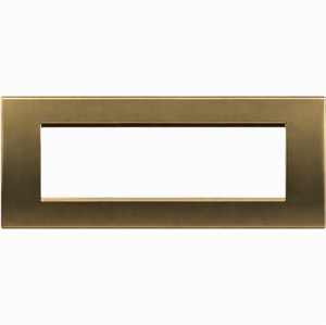 PLACCA ORO BRONZATO IN METALLO 7 POSTI BTICINO LIVING