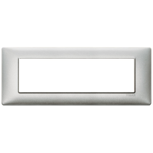 PLACCA ARGENTO LUCIDO IN PLASTICA 7 POSTI BTICINO LIVING