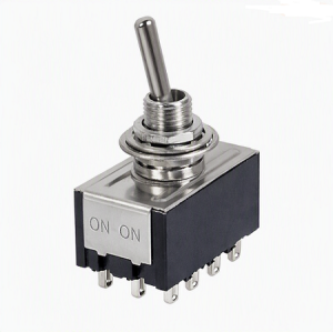 DEVIATORE IN MINIATURA QUADRIPOLARE A LEVA ON-ON 12 PIN A SALDARE 250VAC 3A