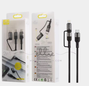 CAVO TELATO DATI+RICARICA RAPIDA TYPE-C LIGHTNING PD 3A 1mt NERO ELLIETECH