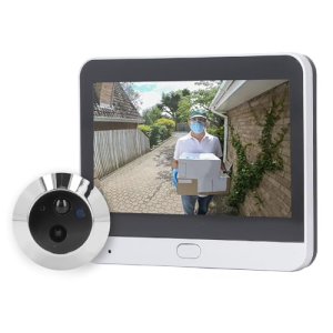 SPIONCINO SMART RICARICABILE DISPLAY 4,3" 3MPx IR PIR WIFI 2,4GHz MAX 128GB 5VDC 1A SMART LIFE TUYA