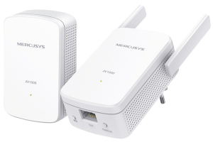 KIT POWERLINE CON RIPETITORE WIFI 300Mbps E PRESE LAN 1000Mbps MAX 300MT MERCUSYS