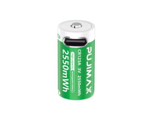 BATTERIA AL LITIO 3V 2550mA RICARICABILE TYPE-C CR123A