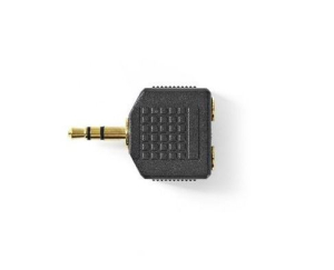 ADATTATORE SDOPPIATORE DA SPINA JACK 3,5mm A 2X PRESE JACK 3,5mm DORATO NEDIS