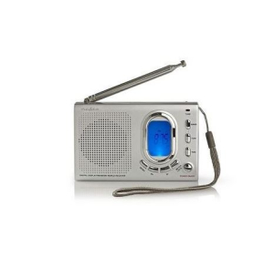 RADIO PORTATILE RICEVITORE MONDIALE FM AM SW OROLOGIO SVEGLIA GRIGIA NEDIS