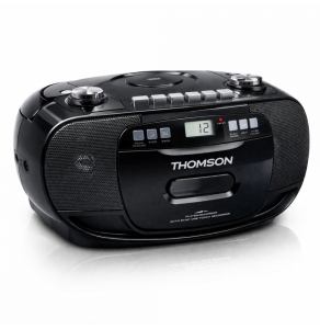 LETTORE PORTATILE CD CASSETTE RADIO FM DAB+USB MP3 AUX BATTERIE 220VAC THOMSON