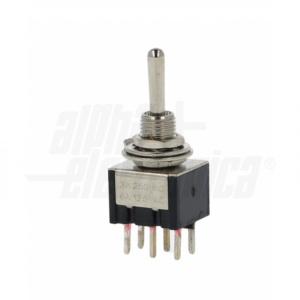 INTERRUTTORE DEVIATORE IN MINIATURA 2P DPCO (ON)/OFF/(ON) 3A@250V 6 POLI DA PCB