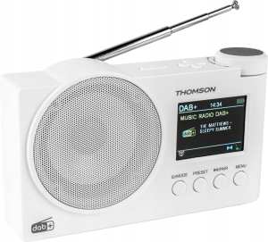 RADIOSVEGLIA FM DAB+ BLUETOOTH USB MP3 AUX RICARICABILE 5VDC 220VAC BIANCA THOMSON