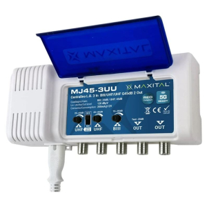 CENTRALINO LARGA BANDA AUTOALIMENTATO 3 IN BIII UHF 45dB 2 OUT MAX 120dB FILTRO 5G MAXITAL