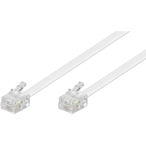 CAVO TELEFONICO MODULARE PIATTO RJ11 6P4C BIANCO 15mt