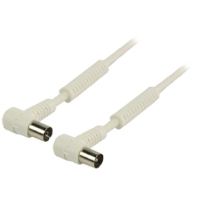 CAVO ANTENNA TV COASSIALE MASCHIO 90° FEMMINA 90° 20mt BIANCO