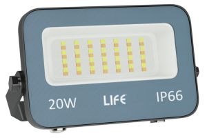 FARO PROIETTORE LED SMD 3000K/4000K/6500K 20W 2000LM IP66 220-240VAC 129x90x27mm GRIGIO